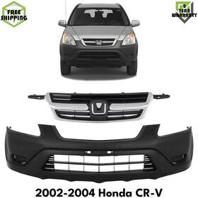 Replacement 12819137 Front Bumper Cover Textured Plastic And Grille Assembly For 2002-2004 Honda Cr-v