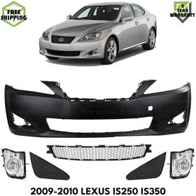 Replacement 12819271 Front Bumper Cover Primed And Fog Lights Kit For 2009-2010 Lexus Is250 Is350