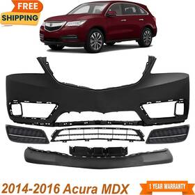 Replacement 14494659 Front Bumper Cover Primed Plastic And Fog Lights Kit For 2014-2016 Acura Mdx