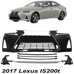 16491751 Replacement Front Bumper Cover Primed Plastic And Fog Lights Kit For 2017 Lexus Is200t