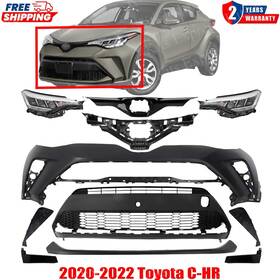 17327319 Replacement Front Bumper Cover Primed Plastic And Headlights Kit For 2020-2022 Toyota C-hr