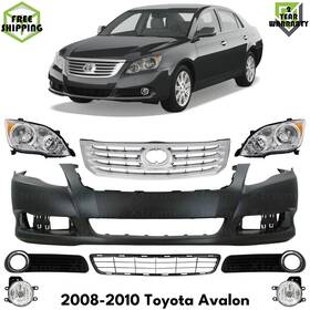 12821538 Replacement Auto Part Front Bumper Cover Primed Plastic And Headlights Kit For 2008-2010 Toyota Avalon