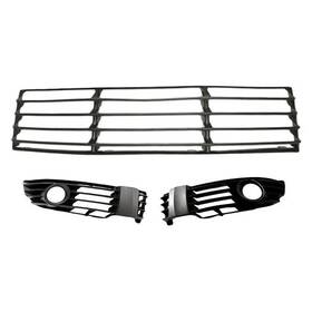 Replacement Bndl-220837 For Volkswagen Passat 01-05 3-piece Front Center Bumper Grille Inner And