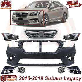 Su1000186c Replacement Front Bumper Cover And Upper Grille / Headlight Pair For 2018-2019 Subaru Legacy