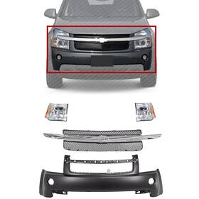 16558542 Rev.auto Front Bumper Cover Paintable And Grille Assembly For 2007-2009 Chevrolet Equinox