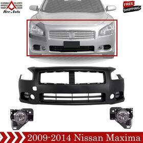 16561717 Rev.auto Front Bumper Cover Fascia And Fog Light Assembly Kit For 2009-2014 Nissan Maxima