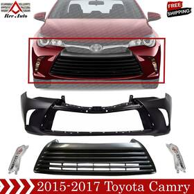 12926751 Rev Auto Parts New Front Bumper Cover Fascia And Fog Light Assembly For 2015-2017 Toyota Camry