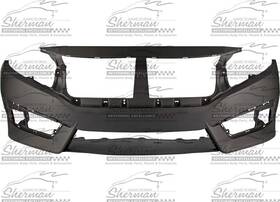 2913-87q-0 Sherman New Capa Front Bumper Cover Prime Fits 2016-2018 Honda Civic