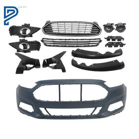Po186325lt Silscvtt For Ford Fusion 2013-2016 Primed Front Bumper Cover And Grill With Fog Light Covers