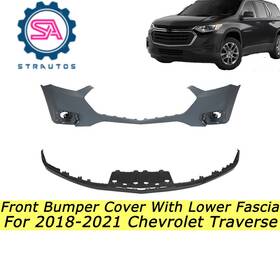 84294615 Strecos For 2018-2021 Chevy Traverse Front Bumper Cover Upper With Lower Fascia