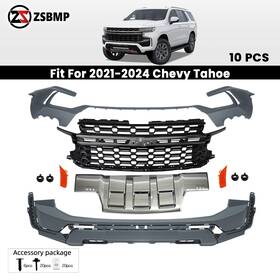 84790369 Strecos Front Bumper Cover Grille Assembly For 2021-2024 Chevy Tahoe Grill Skid Plate