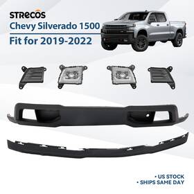 Gm1038239 Strecos For 2019-2022 Chevy Silverado 1500 Front Lower Bumper Cover Kit With Air Deflector