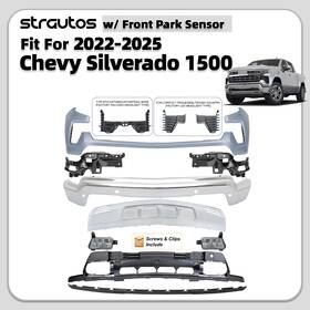 Gm1038301 Strecos Front Bumper Cover Assembly For 2022-2025 Chevy Silverado 1500 With Led Fog Lights