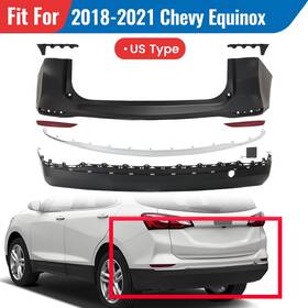 Gm1115140 Strecos Primed Rear Bumper Cover Assembly For 2018-2021 Chevy Equinox Without Sensor Hole