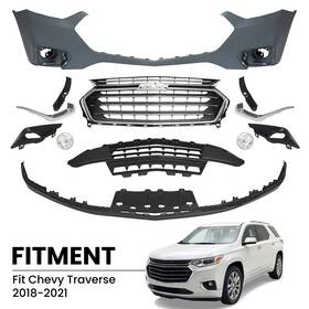 Sstbp250108235 Strecos Front New Bumper Cover Assembly Kit For 2018-2021 Chevy Traverseoem Gm84088059