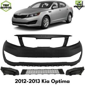 12230219 Tag Auto Front Bumper Cover Primed Plastic And Fog Lights For 2012-2013 Kia Optima