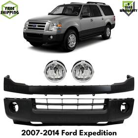 12722288 Tag Auto Front Bumper Cover Primed Plastic And Fog Lights Kit For 2007-2014 Ford Expedition