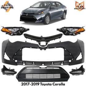 14567151 Tag Auto Front Bumper Cover Paintable And Grille Assembly Kit For 2017-2019 Toyota Corolla