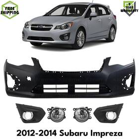 14862963 Tag Auto Front Bumper Cover Primed Plastic And Fog Lights Kit For 2012-2014 Subaru Impreza