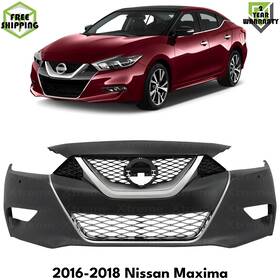 14883042 Tag Auto Front Bumper Cover Primed And Grille Assembly Kit For 2016-2018 Nissan Maxima
