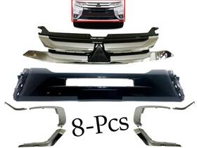 Texas E Parts Mi1036110 Fits 2016 2018 Mitsubishi Outlander Front Grille Center Panel Chrome Trims 8 Pcs