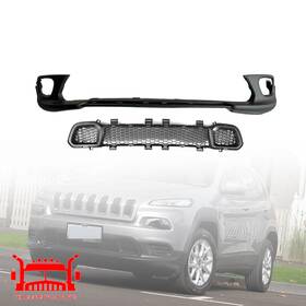 Grjp019 Texas Truck Parts Front Lower Bumper Cover And Grille With Fog Light Holes Fits 2014-2018 Jeep Cherokee