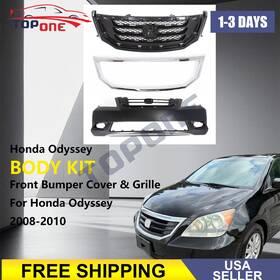 Jhbugr0005z Topone 3pcs Front Bumper Cover And Grille With Fog Lamp Holes For 2008-2010 Honda Odyssey