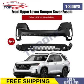 Jhbut1012z Topone 2pcs Front Upper Lower Bumper Cover Fascia For 2023-2024 Honda Pilot