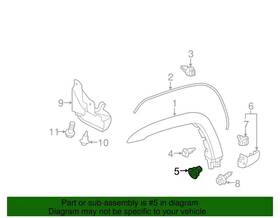 90189-a0002 Toyota New Oem Tacoma Fender Liner Grommets 6 Pieces 90189a0002