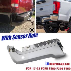 Ti-c724v02 Tuewards Rear Lh Drivers Bumper Face Bar With Park For 2017-2022 Ford F250 F350 Chrome New