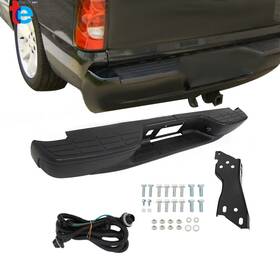 Tr24044 Turitrade Rear Step Bumper Black Steel For 1999-2006 Gmc Sierra /chevrolet Silverado 1500