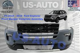 F1014134-b Us-parts Fit 2018 2019 Ford Explorer Front Bumper Complete Assembly Black With Fog 6 Holes