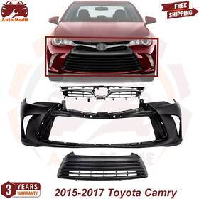 12170431 Us Prime Autoparts Front Bumper Cover Primed And Grille Assembly Kit For 2015-2017 Toyota Camry