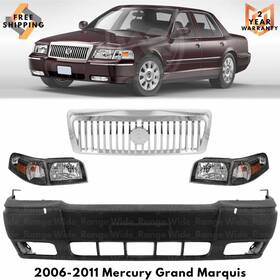 9589892 Us Prime Autoparts Front Bumper Cover Fascia And Grille Assembly For 2006-2011 Mercury Grand Marquis