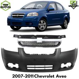 16577618 Us Xtreme Auto Parts Front Bumper Cover Primed Plastic And Grille Assembly For 2007-2011 Chevrolet Aveo