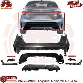 Uselitecarparts 002893 Rear Bumper Cover Upper And Lower Valance Kit For 2020-2022 Toyota Corolla Se Xse