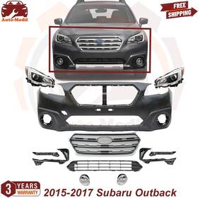 002938 Uselitecarparts Front Bumper Cover And Upper Grille Assembly For 2015-2017 Subaru Outback