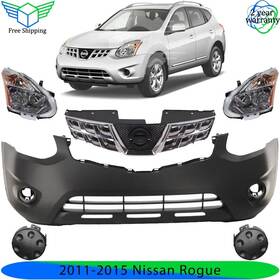 13441117 Uselitecarparts Front Bumper Cover Fascia And Headlight Assembly Kit For 2011-2015 Nissan Rogue