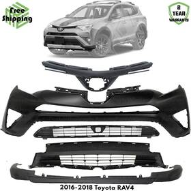 16585278 Uselitecarparts Front Bumper Cover Fascia And Grille Assembly Kit For 2016-2018 Toyota Rav4
