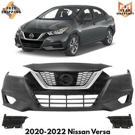4029472 Uselitecarparts Front Bumper Cover Fascia And Grille Assembly Kit For 2020-2022 Nissan Versa