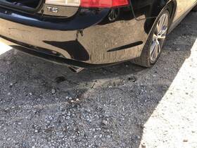 398080176 Volvo 2010-2013 C70 Rear Bumper Assembly 487 Black 2 Exh Cutouts Park Asst 19170