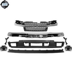 9596489 Wide Range Parts Front Chrome Bumper Kit Fog Lights For 2004-2012 Chevy Colorado