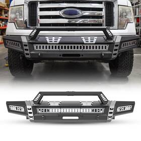 Nf105a101-1a-bx Winjet Steel Front Bumper 4 In 1 For 2009-2014 Ford F-150 Off-road With Winch Plate Set