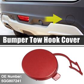 X Autohaux 731618190080 Front Right Bumper Tow Hook Cover Towing Eye Cap Fit For Vw Golf Vii Mk7 - Red