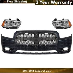 12242517 Xtreme Type Us Front Bumper Cover Fascia And Grille Assembly Kit For 2011-2014 Dodge Charger