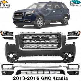 12500068 Xtreme Type Us Front Bumper Cover Primed Plastic And Grille Kit For 2013-2016 Gmc Acadia