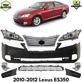 13444352 Xtreme Type Us Front Bumper Cover Primed Plastic And Headlights Kit For 2010-2012 Lexus Es350