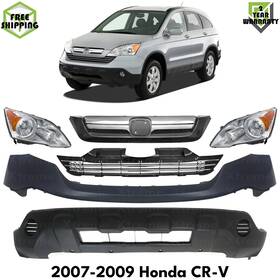 14454932 Xtreme Type Us Front Bumper Cover Primed Plastic And Headlights Kit For 2007-2009 Honda Cr-v