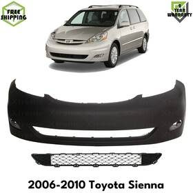 14473432 Xtreme Type Us Front Bumper Cover Primed Plastic And Grille For 2006-2010 Toyota Sienna