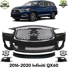 15186831 Xtreme Type Us Front Bumper Cover Primed Plastic And Grille Assembly For 2016-2020 Infiniti Qx60